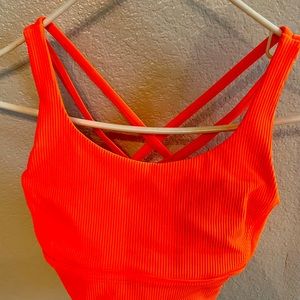 Bright Orange lulu sports top